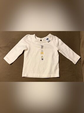 Janie and Jack Baby Girl's Long-Sleeve Cotton Tee w/"Hello" Graphics Size 12-18M